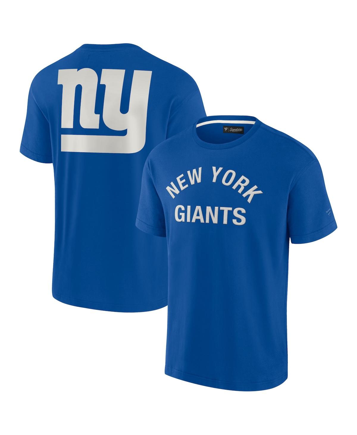 Fanatics Signature Men's And Women's  Royal New York Giants Super Soft Short Sleeve T-shirt In Royal