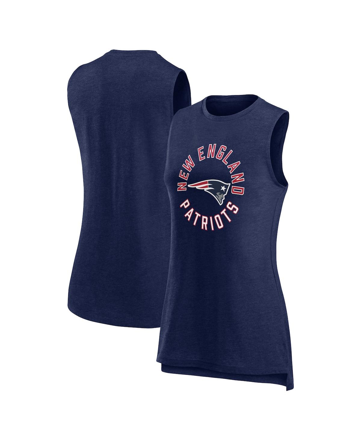 Fanatics Branded  Heather Navy New England Patriots What Goes Around Tank Top In Heather Navy