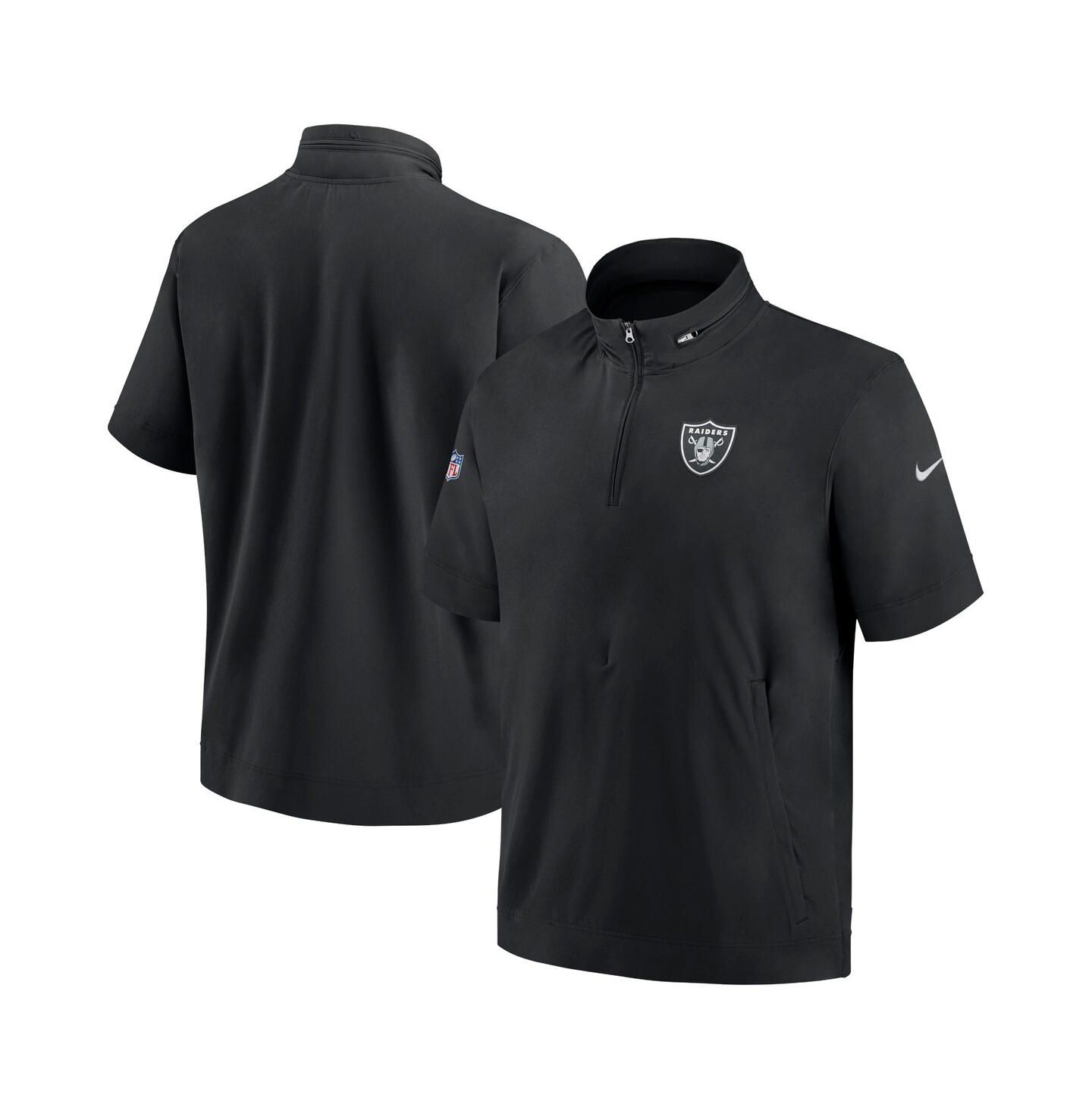 Мужская куртка Nike Black Las Vegas Raiders Sideline Coach Short Sleeve Quarter-Zip — фото 1
