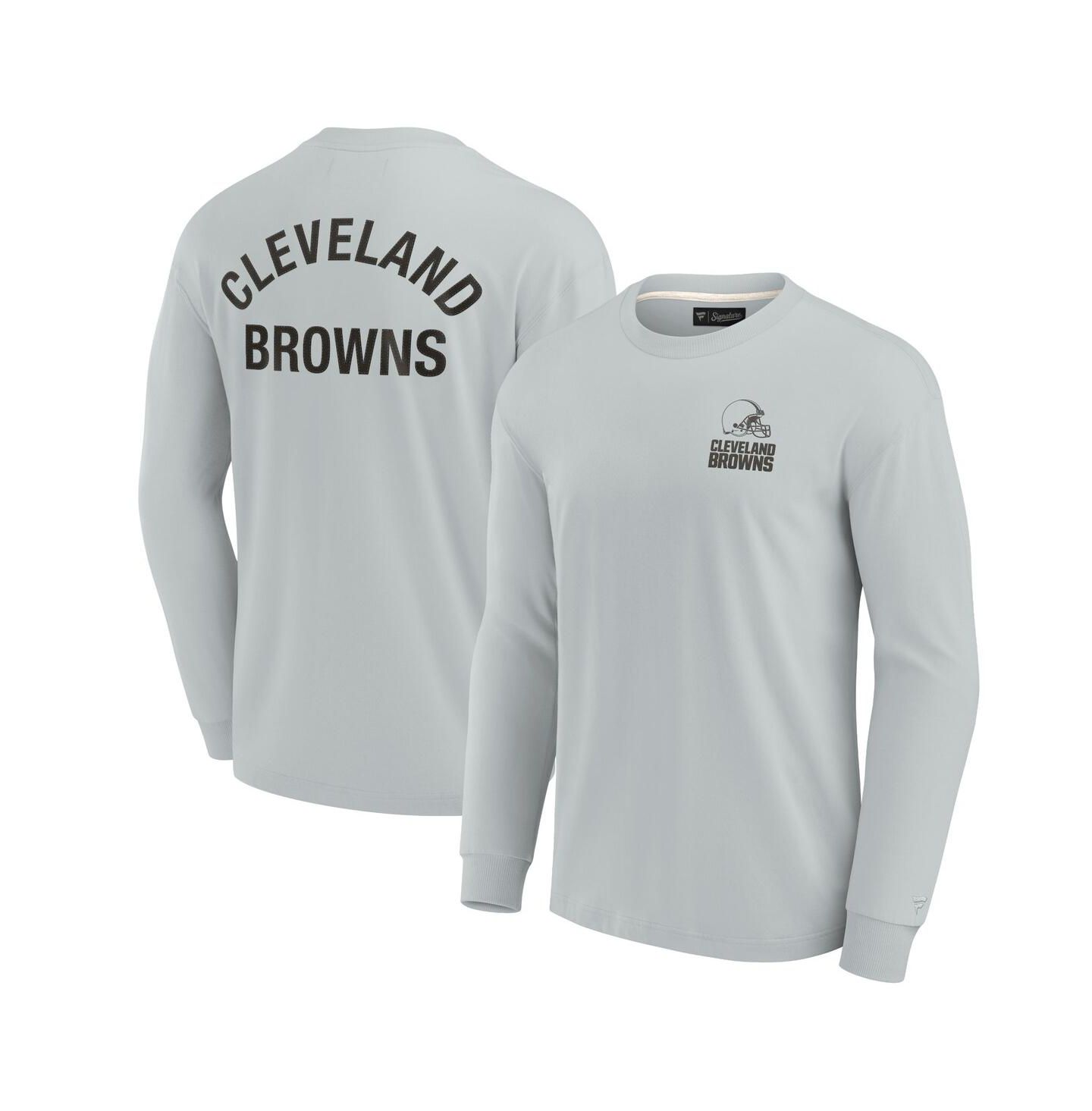 Футболка Fanatics Signature Gray Cleveland Browns Super Soft Long Sleeve — фото 1