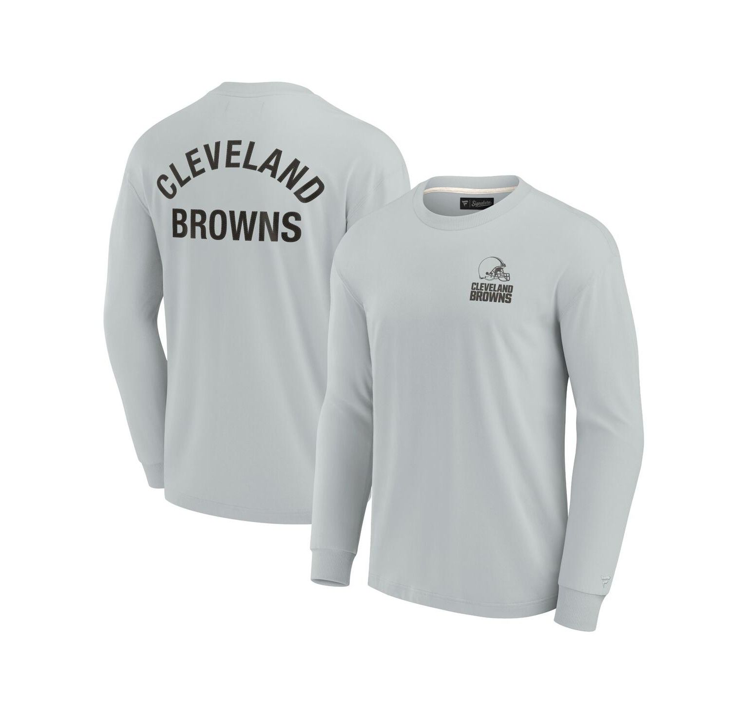 Men's and Women's Gray Cleveland Browns Super Soft Long Sleeve T-shirt