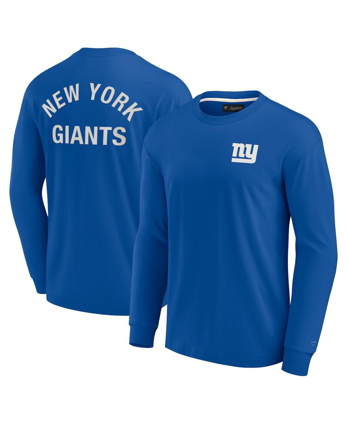 Fanatics Signature Men's And Women's  Royal New York Giants Super Soft Long Sleeve T-shirt