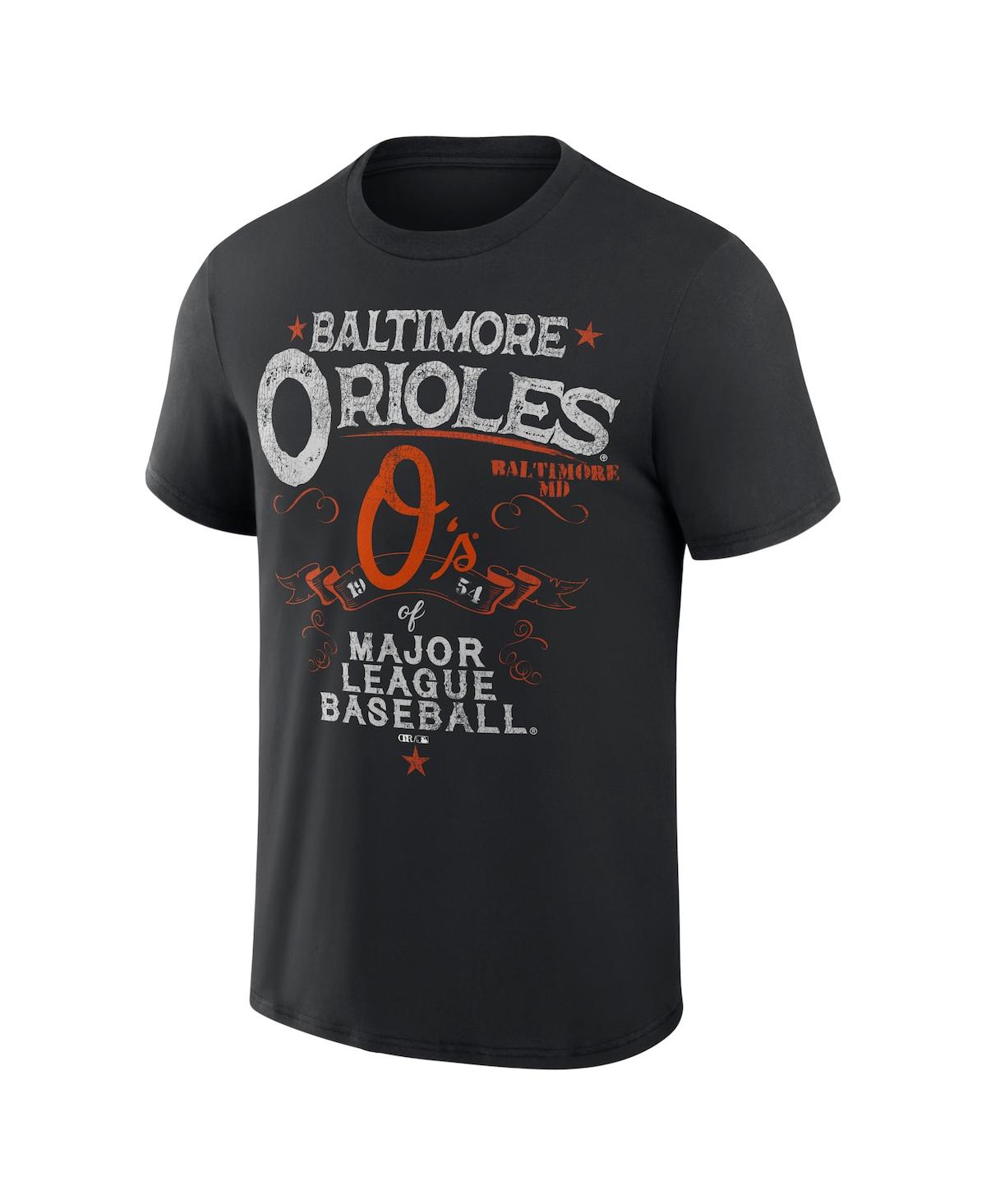 Fanatics Men's Darius Rucker Collection By  Black Baltimore Orioles Beach Splatter T-shirt In Black