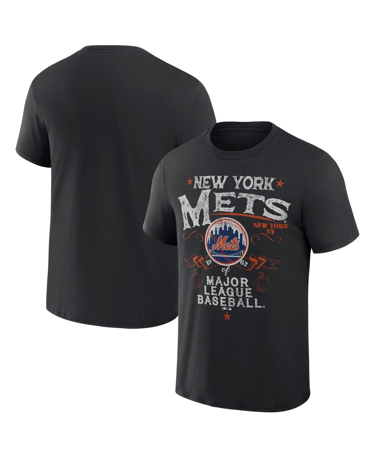 Fanatics Men's Darius Rucker Collection By  Black New York Mets Beach Splatter T-shirt