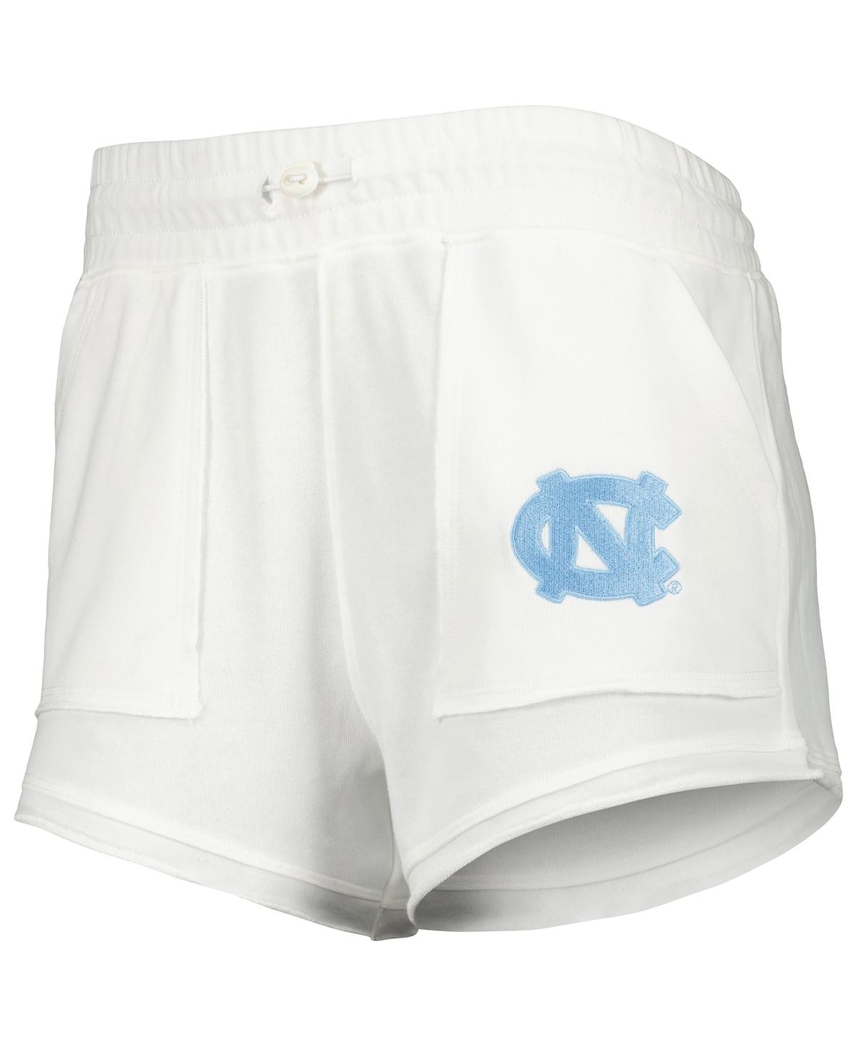 Shop Concepts Sport Women's  White North Carolina Tar Heels Sunray Notch Neck Long Sleeve T-shirt And Shor