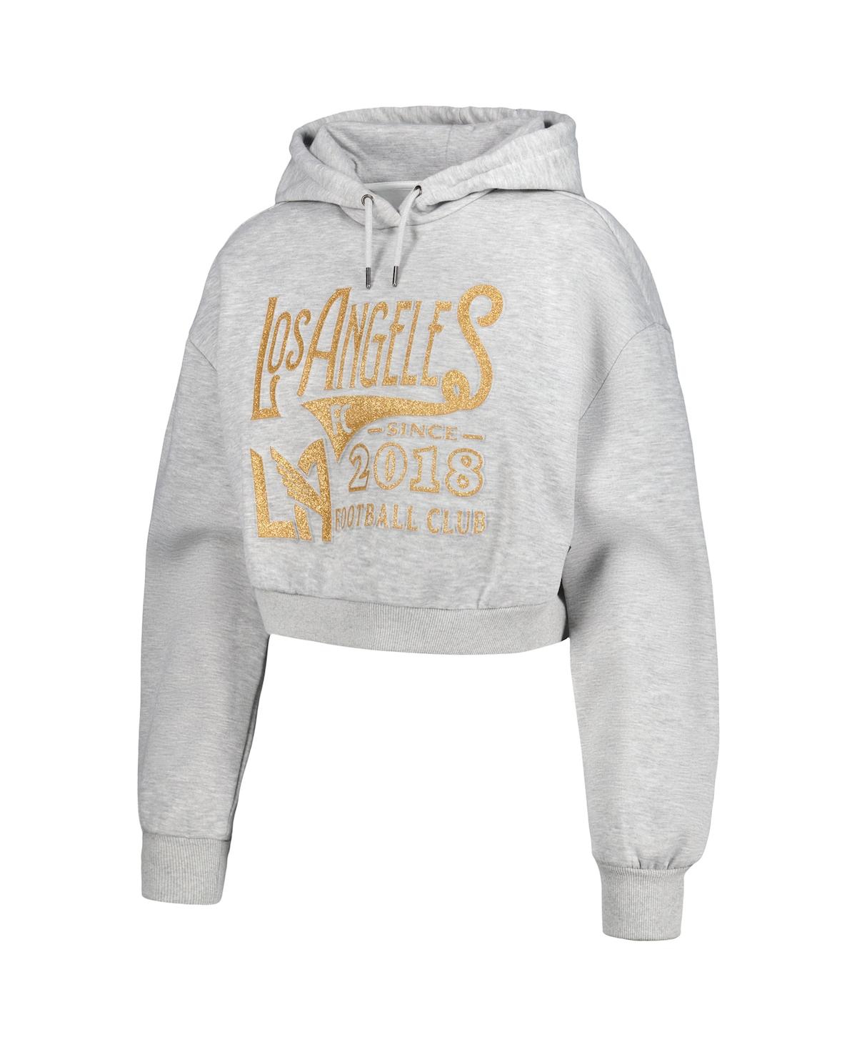 Shop The Wild Collective Women's  Heather Gray Lafc Cropped Pullover Hoodie