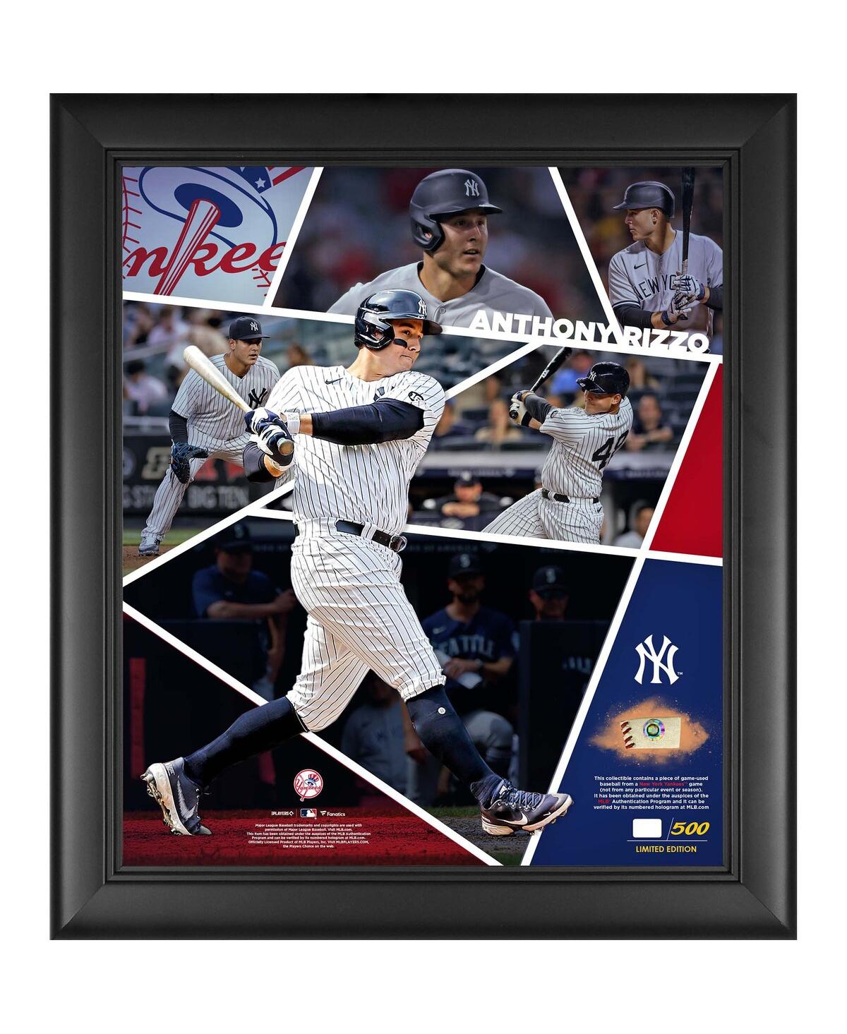 Fanatics Authentic Anthony Rizzo New York Yankees Framed 15" X 17" Impact Player Collage With A Piece Of Game-used Base In Multi