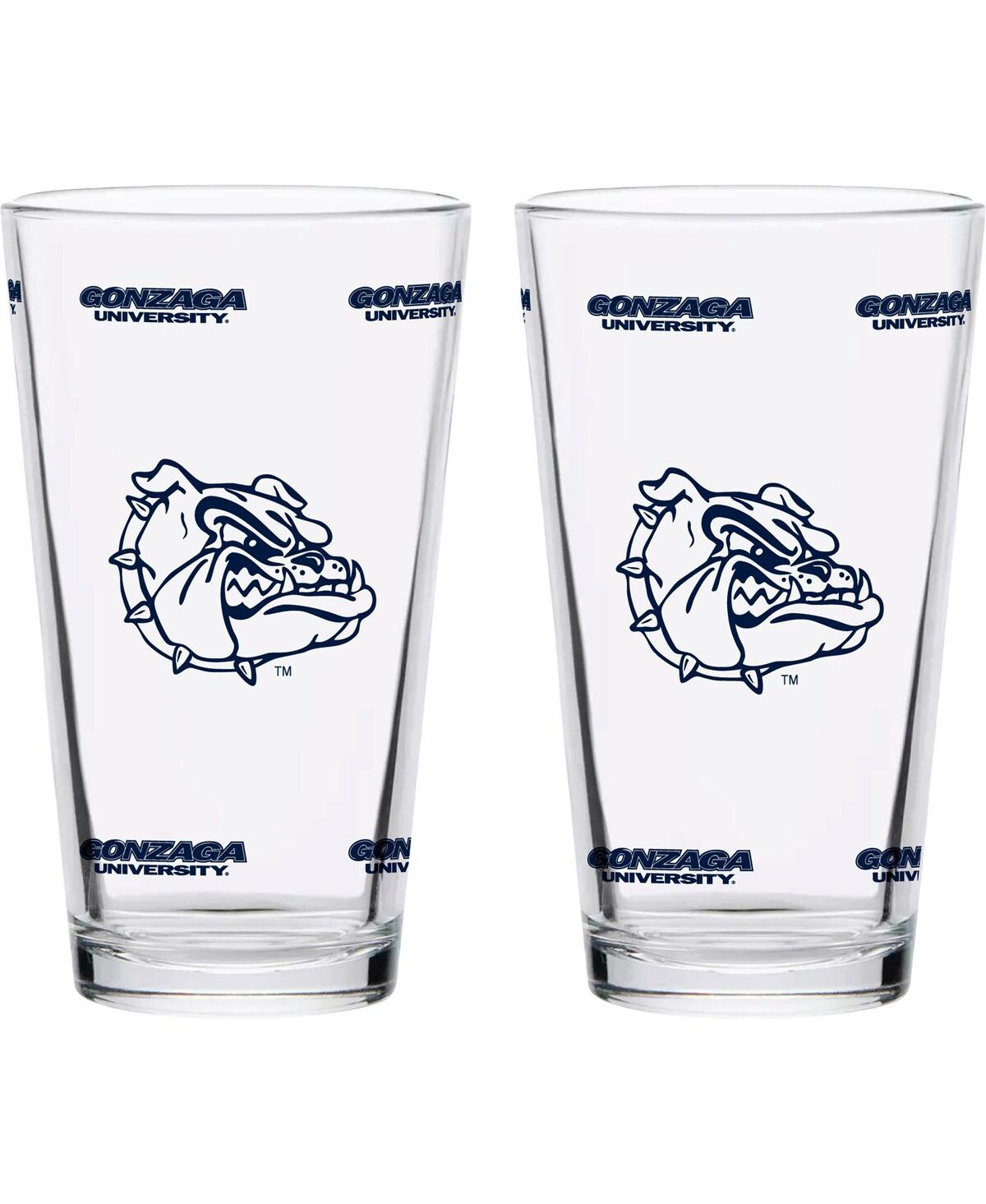 Indigo Falls Gonzaga Bulldogs Two-pack Knockout 16 oz Pint Glass Set In Clear