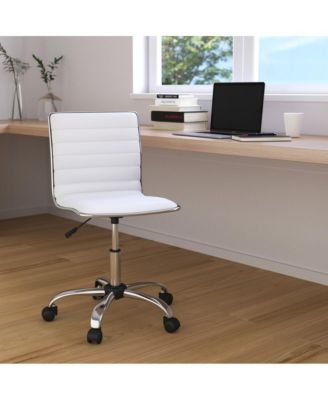 Amelie Home Office Chair Ergonomic Executive Ribbed Low Back Armless Computer Desk Chair - Base, Frame & Border