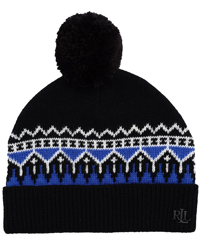 Lauren Ralph Lauren Apres Ski Fair Isle Hat with Yarn Pom Macy s