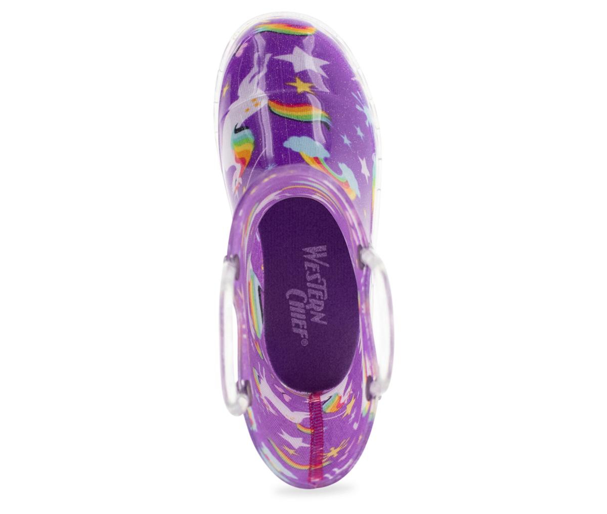 Western Chief Toddler & Little Girl's Rainbow Unicorn Lighted Rain Boot