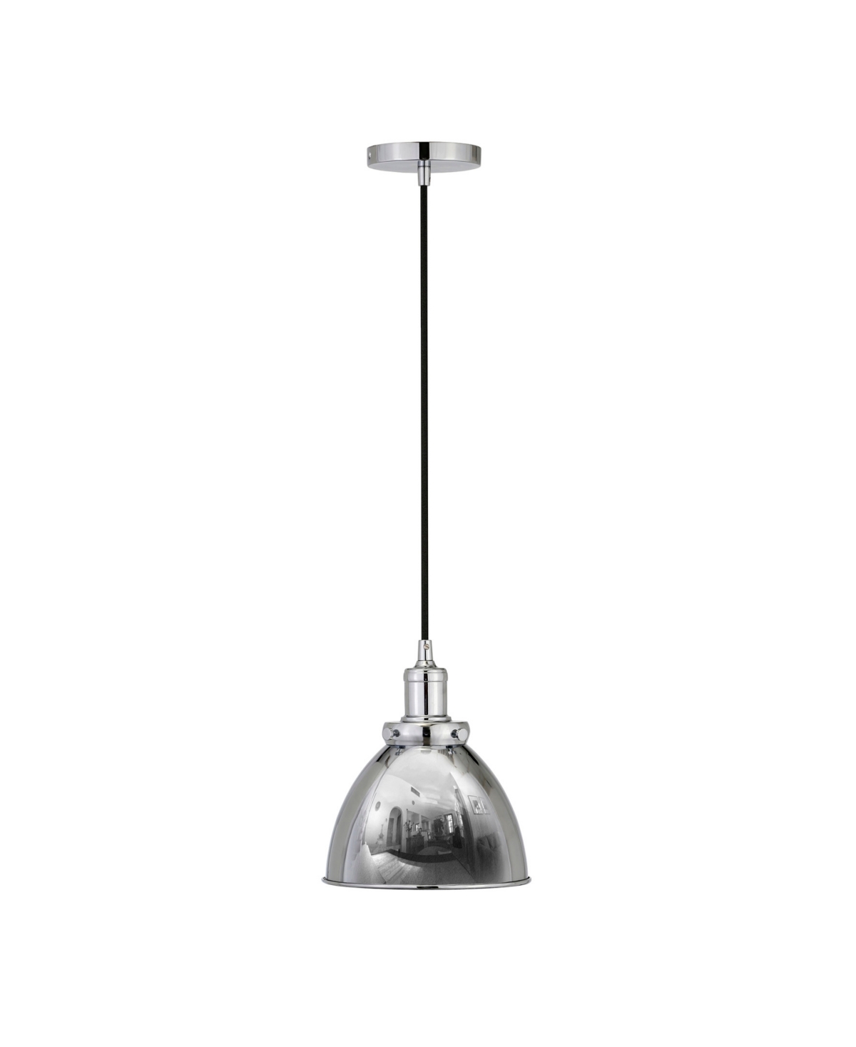 Hudson & Canal Madison 8" Metal Shade Wide Pendant In Polished Nickel