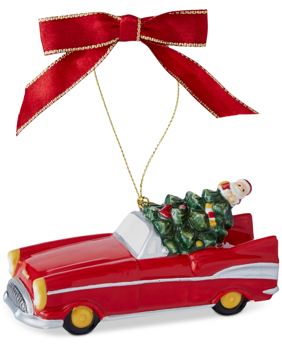 Spode Christmas Tree Red Convertible Ornament In Green