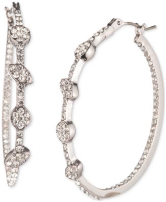 Givenchy - Silver-Tone Pav&eacute; Round & Marquise-Shape Hoop Earrings