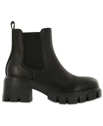 MIA Women's Dru Faux Leather Chelsea Boots - Square Toe, Block Heel, Pull-On Style, 2.5 Inch Heel - View #3