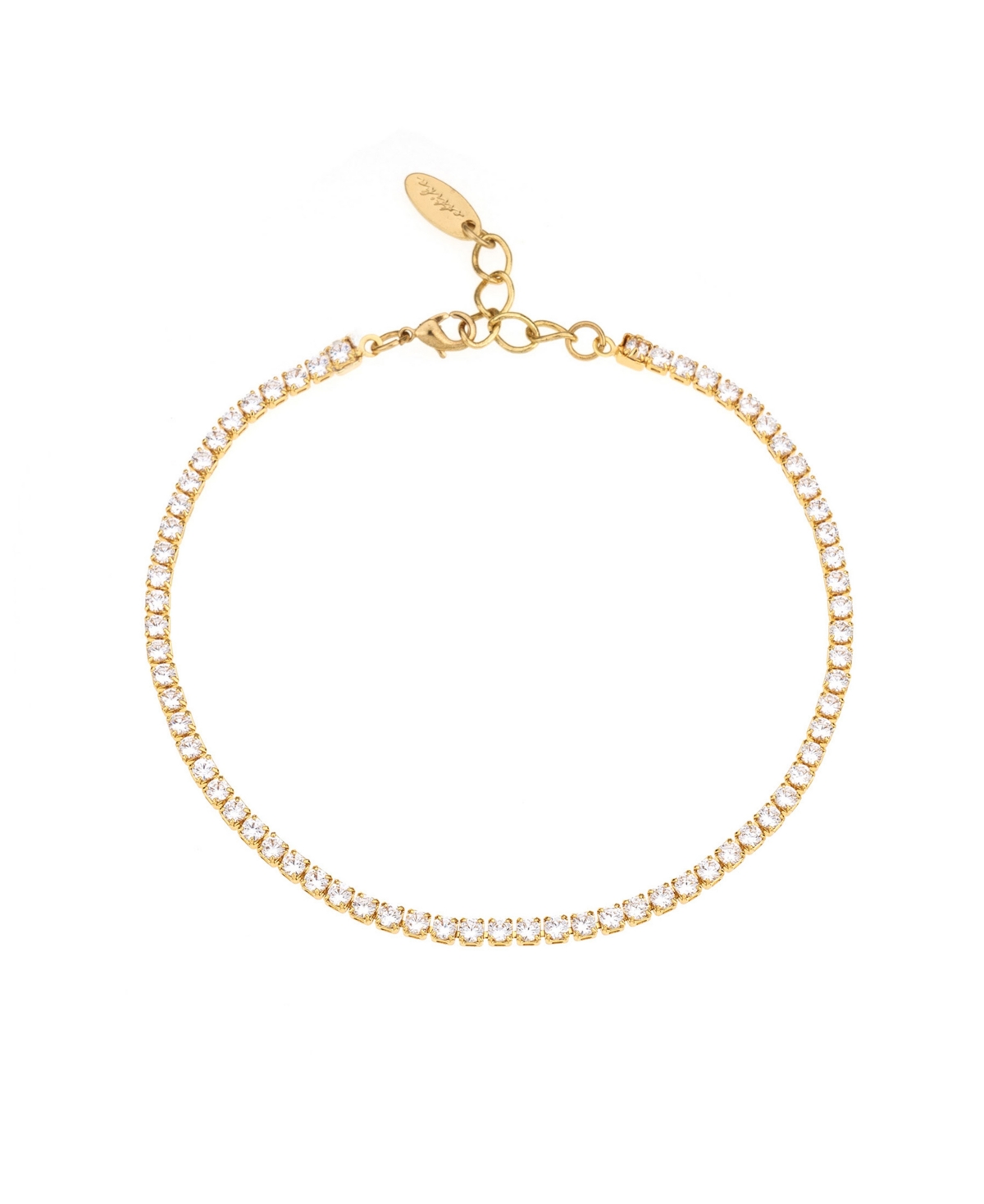 ETTIKA 18K GOLD PLATED SIMPLE AND DAINTY CUBIC ZIRCONIA ANKLET