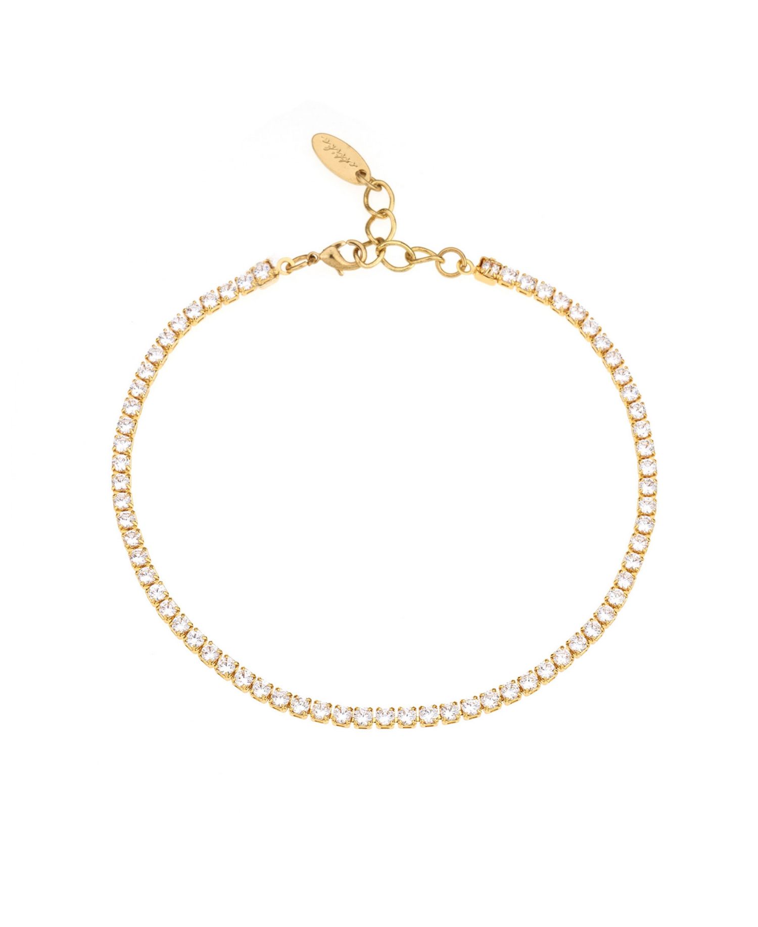 18K Gold Plated Simple and Dainty Cubic Zirconia Anklet