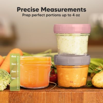 6pk Prep Baby Food Storage Containers, 4 oz Leak-Proof, BPA Free Glass Baby Food Jars for Feeding