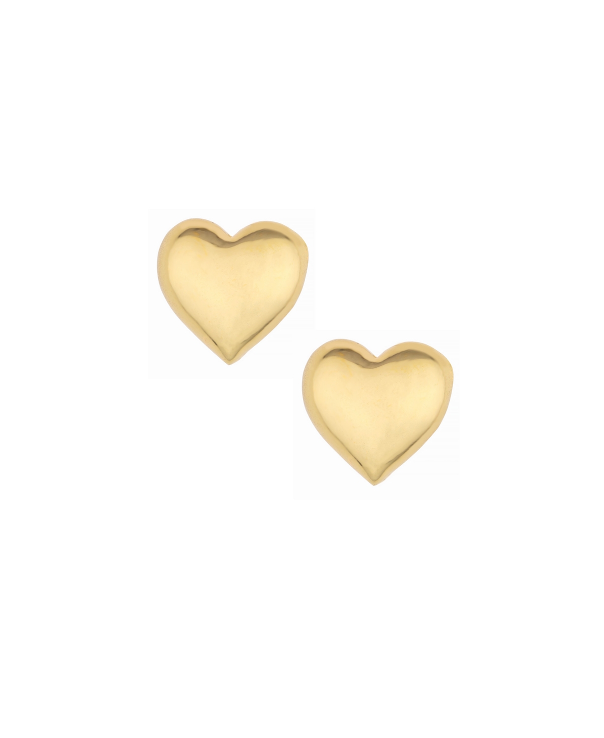 18K Gold Plated Heart Stud Earrings - Gold