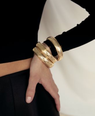 Golden Hour Flex Snake Chain Stretch Bracelet Set, 3 Pieces