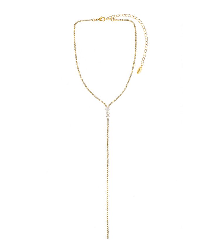 ETTIKA Sparkling Strip 18K Gold Plated Lariat Necklace - Macy's