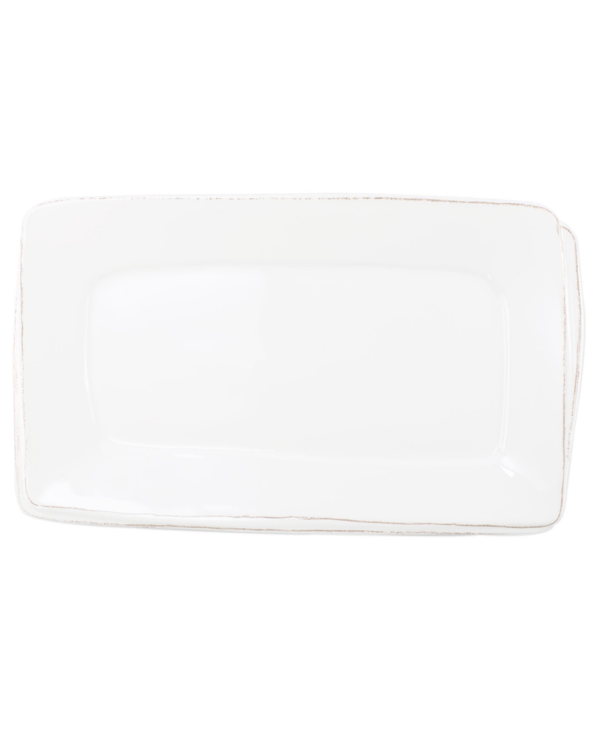 Shop Vietri Melamine Lastra Rectangular Platter 1" In White