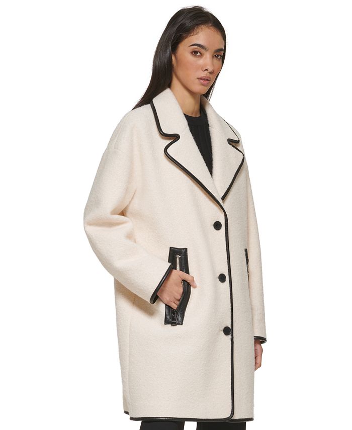 DKNY Women's Nubby Knit Car Coat Macy's