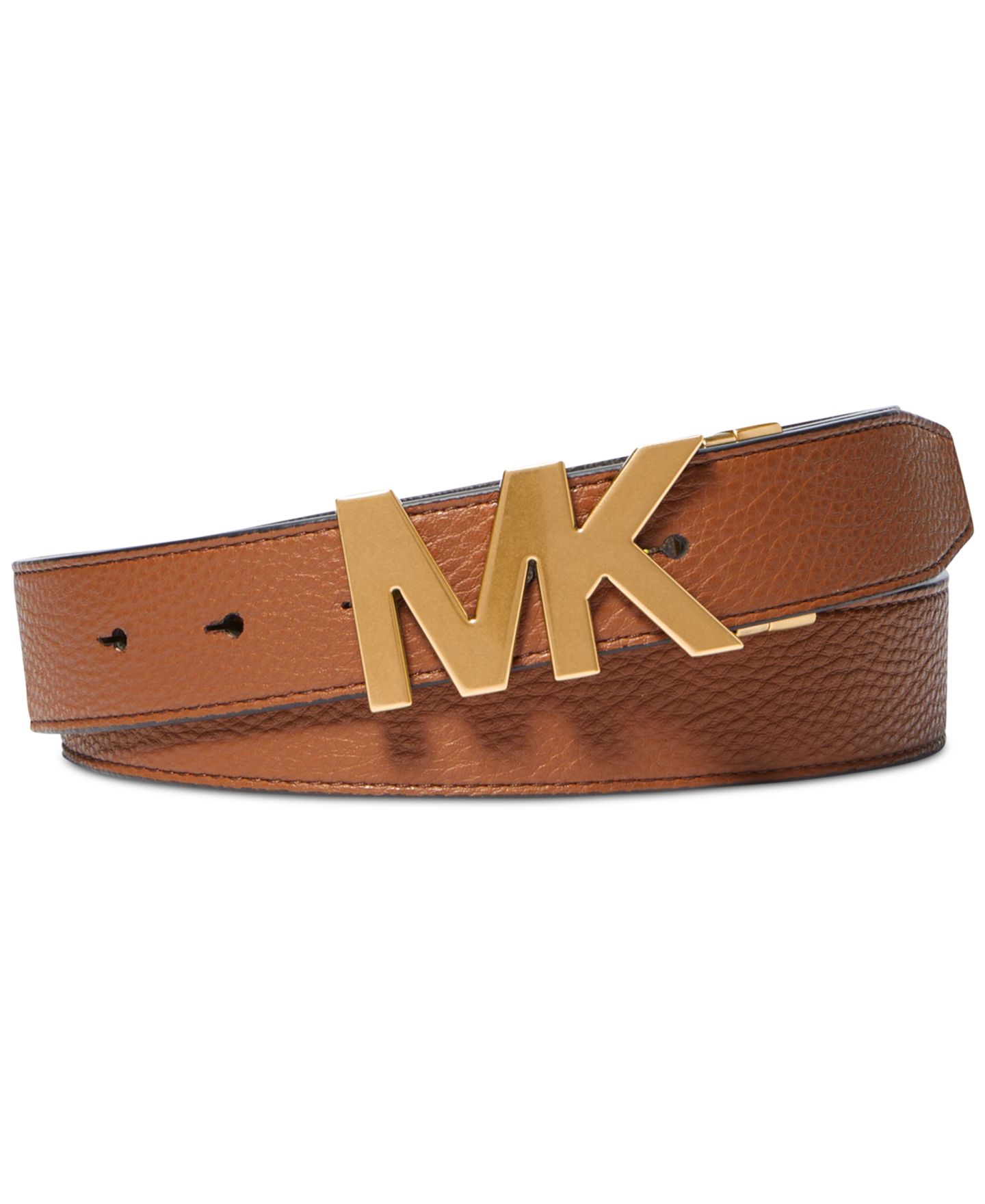 Мужской ремень Michael Kors 31MM Reversible Logo Signature Print Belt, цвет: Светло-коричневый — фото 2