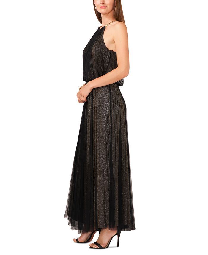 MSK Women's Halter Blouson Pleated Formal Dress - Macy's