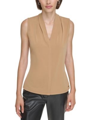 Calvin Klein - Petite Sleeveless V-Neck Pullover Top