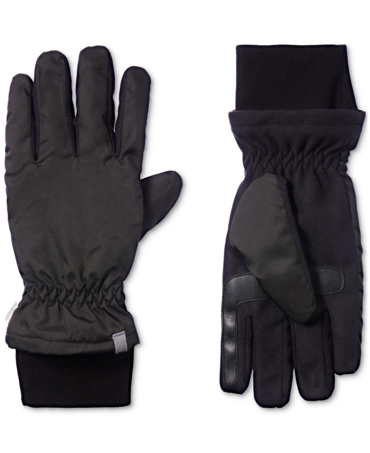 Isotoner Signature Men's Touchscreen Water Repellant Ripstop Gloves In Black