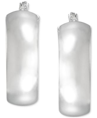 Wide Polished Small Hoop Earrings in 14k Gold-Plated Sterling Silver, 20mm