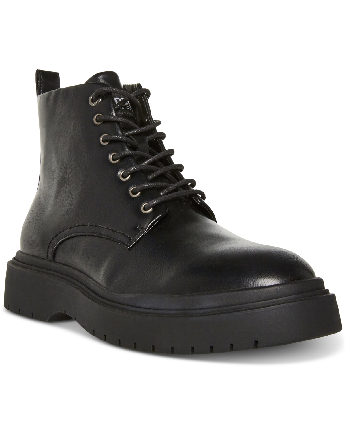 Men's Faux Leather Auustn Combat Style Boot - Black