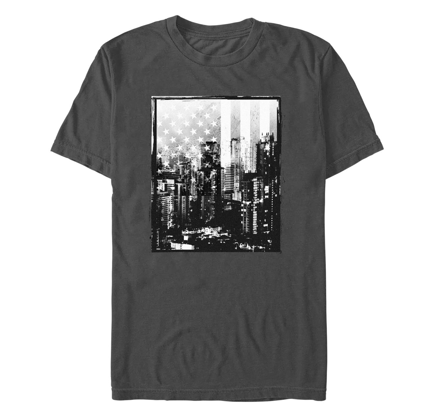 Men's Generic Additude Distressed Skyline Short Sleeves T-shirt