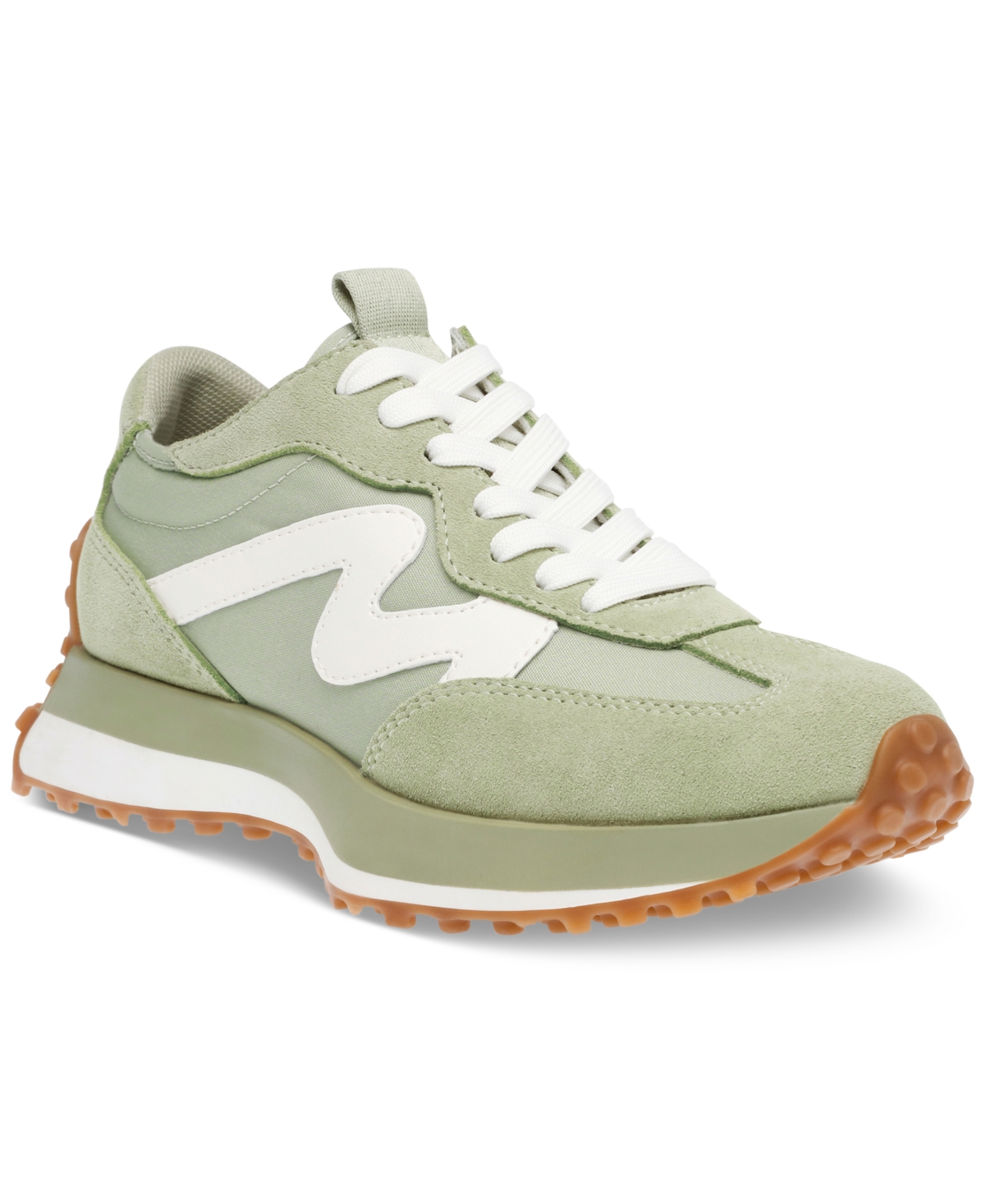 Steve Madden Women's Campo Retro Lace-up Jogger Sneakers In Sage Multi