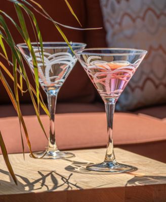 Palm Tree Martini Glass 10oz - Set of 4 Glasses