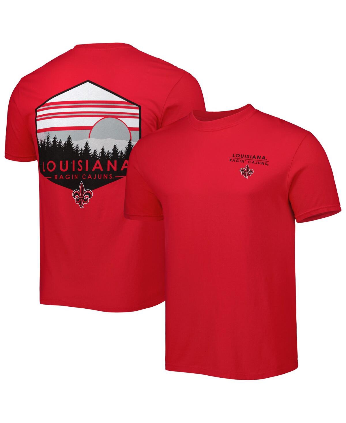 Image One Men's Red Louisiana Ragin' Cajuns Landscape Shield T-shirt In Red