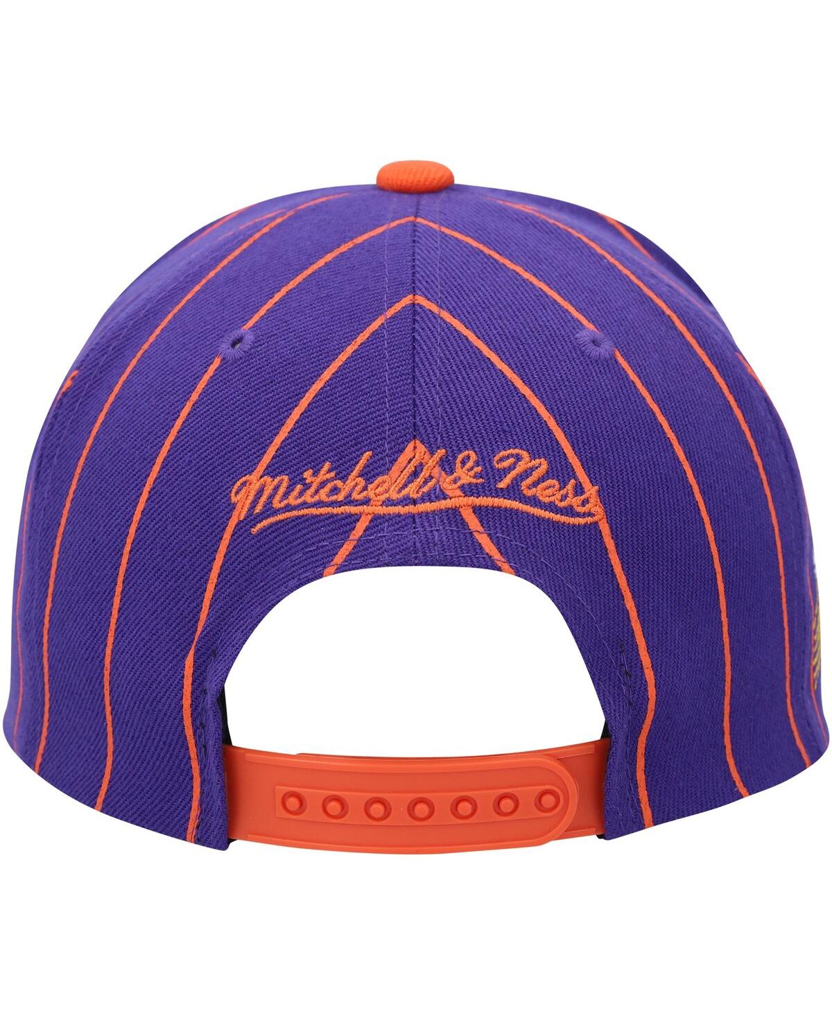 Shop Mitchell & Ness Men's  Purple, Orange Phoenix Suns Hardwood Classics Pinstripe Snapback Hat In Purple,orange