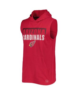 Men's Cardinal Arizona Cardinals Relay Sleeveless Pullover Hoodie