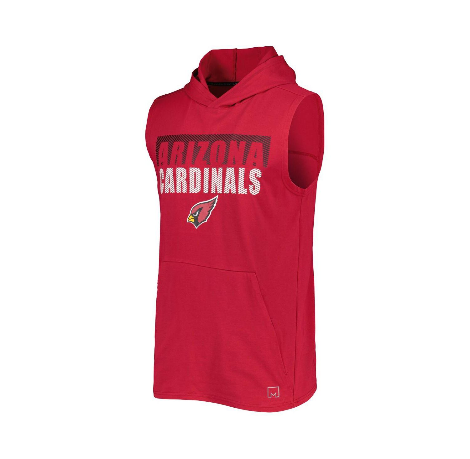 Men's Cardinal Arizona Cardinals Relay Sleeveless Pullover Hoodie