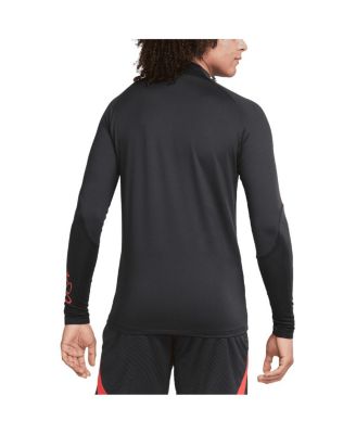 Men's Black USWNT Strike Drill Performance Raglan Quarter-Zip Long Sleeve Top