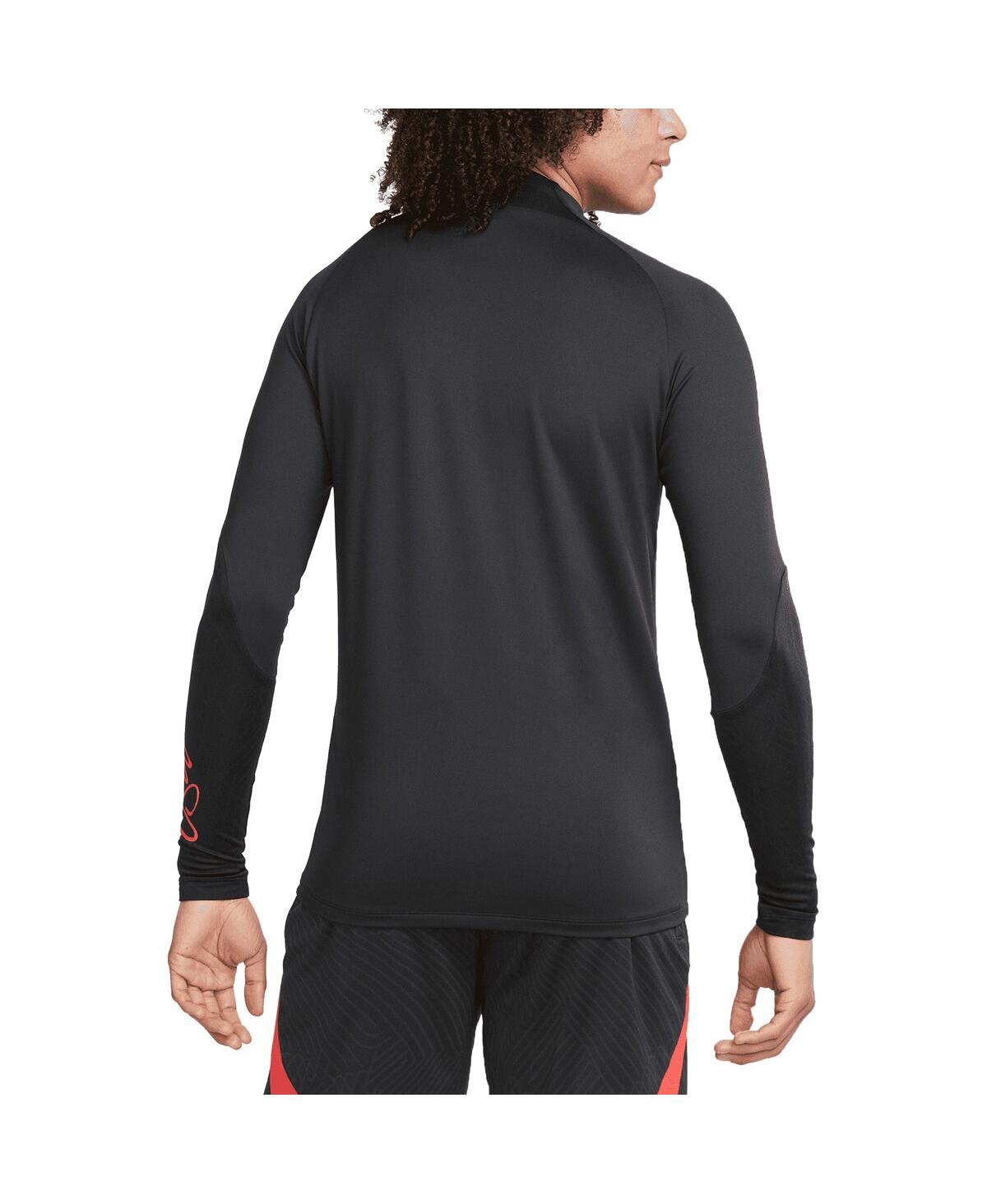 Men's NikeUswnt Strike Drill Performance Raglan Quarter-Zip Long Sleeve Top - Black