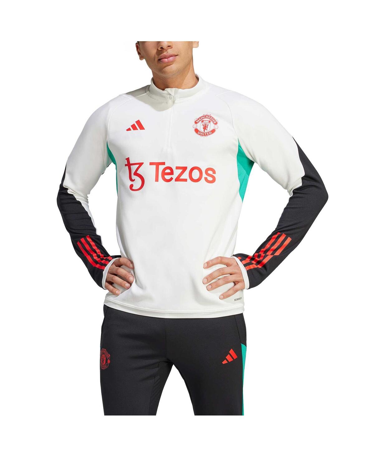 Men's adidasManchester United 2023/24 Training Aeroready Quarter-Zip Top - White