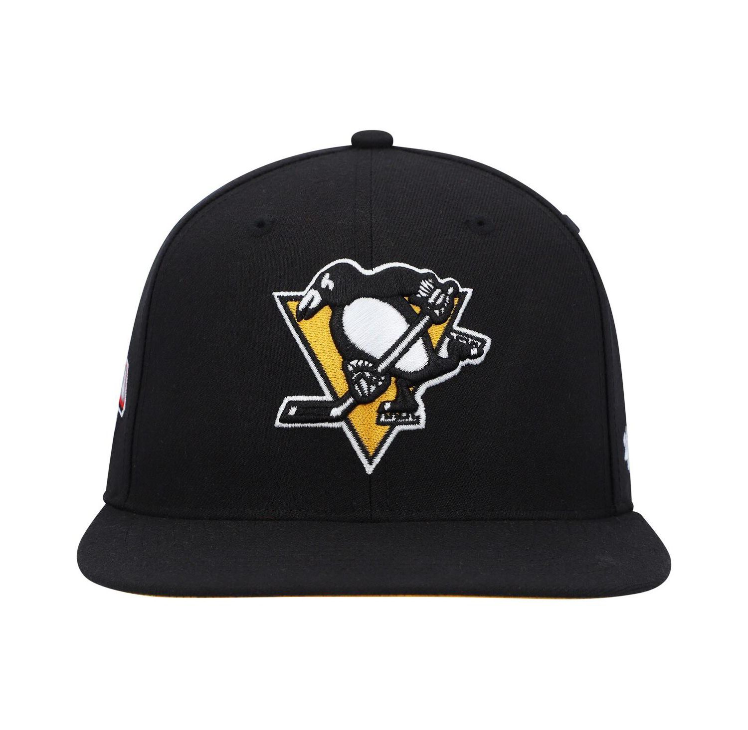 Men's Black Pittsburgh Penguins Sure Shot Captain Snapback Hat