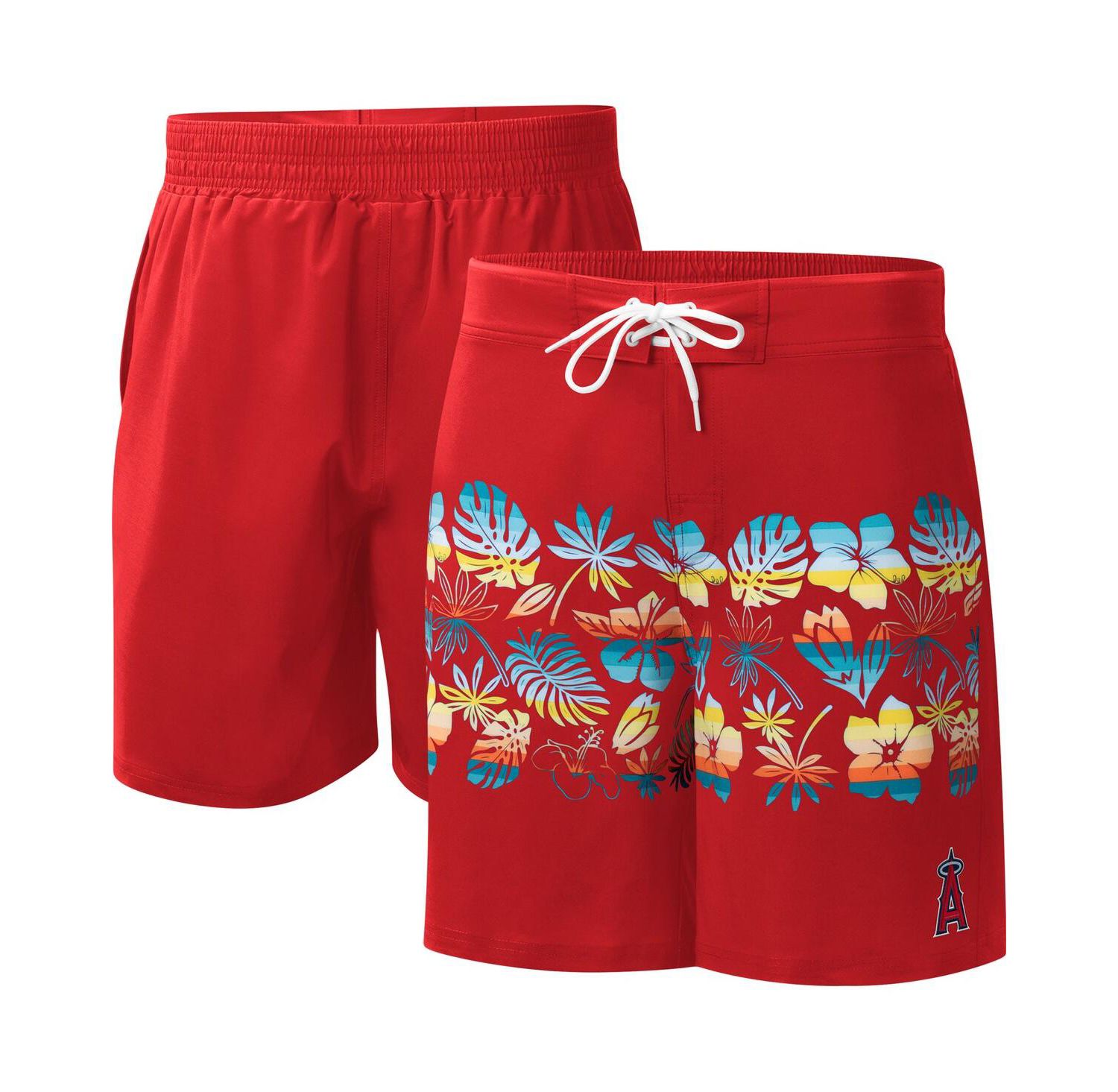 Men's Red Los Angeles Angels Breeze Volley Swim Shorts