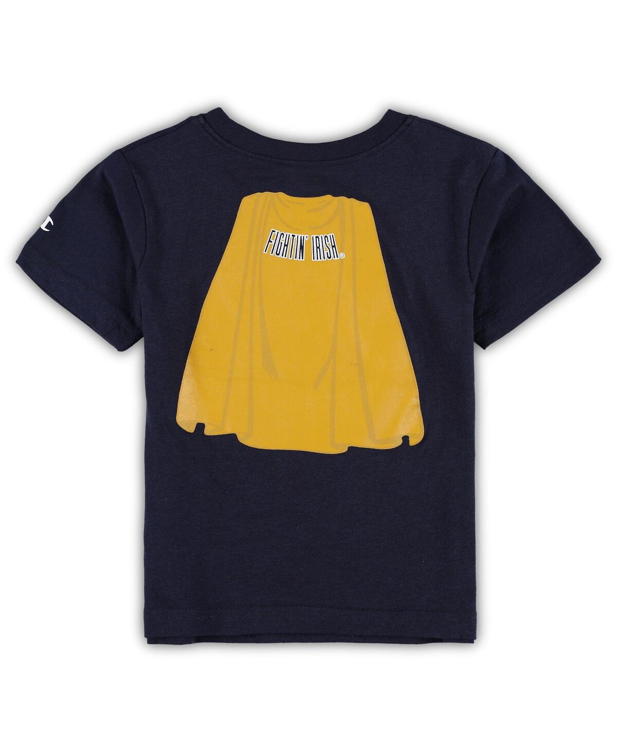 Shop Champion Toddler Boys And Girls  Navy Notre Dame Fighting Irish Super Hero T-shirt