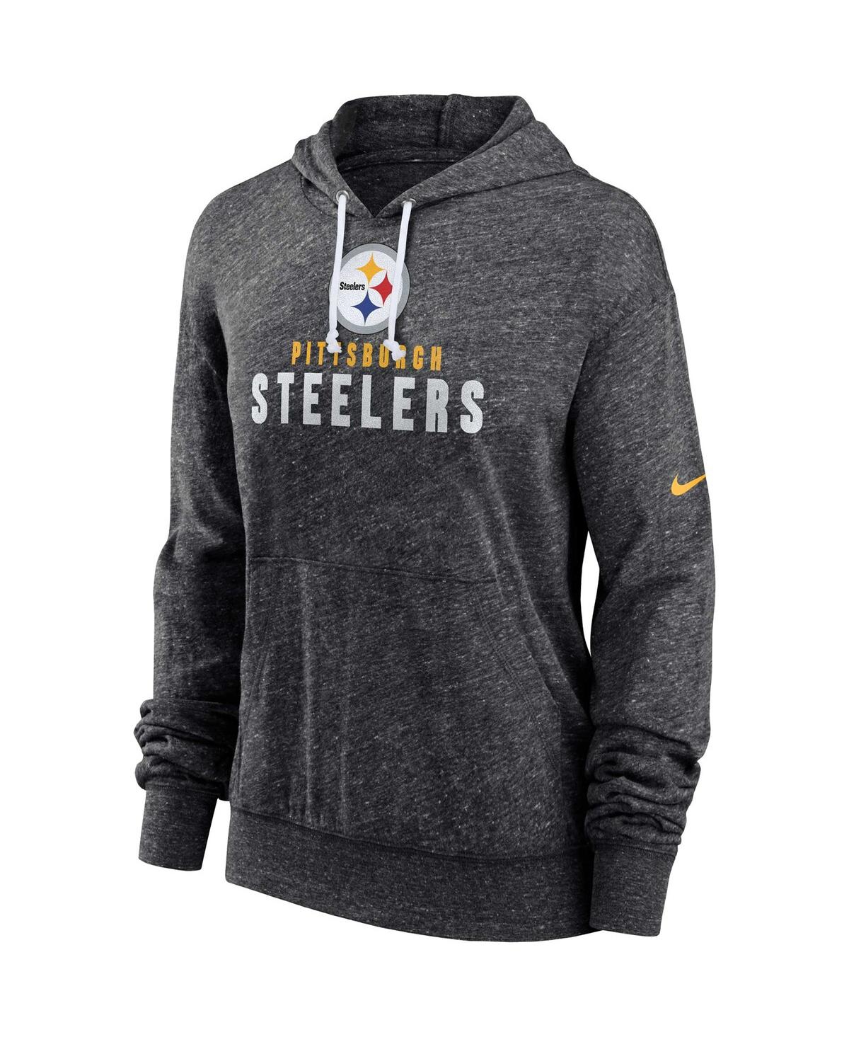 Women's NikePittsburgh Steelers Gym Vintage-Like Lightweight Hooded Top - Black