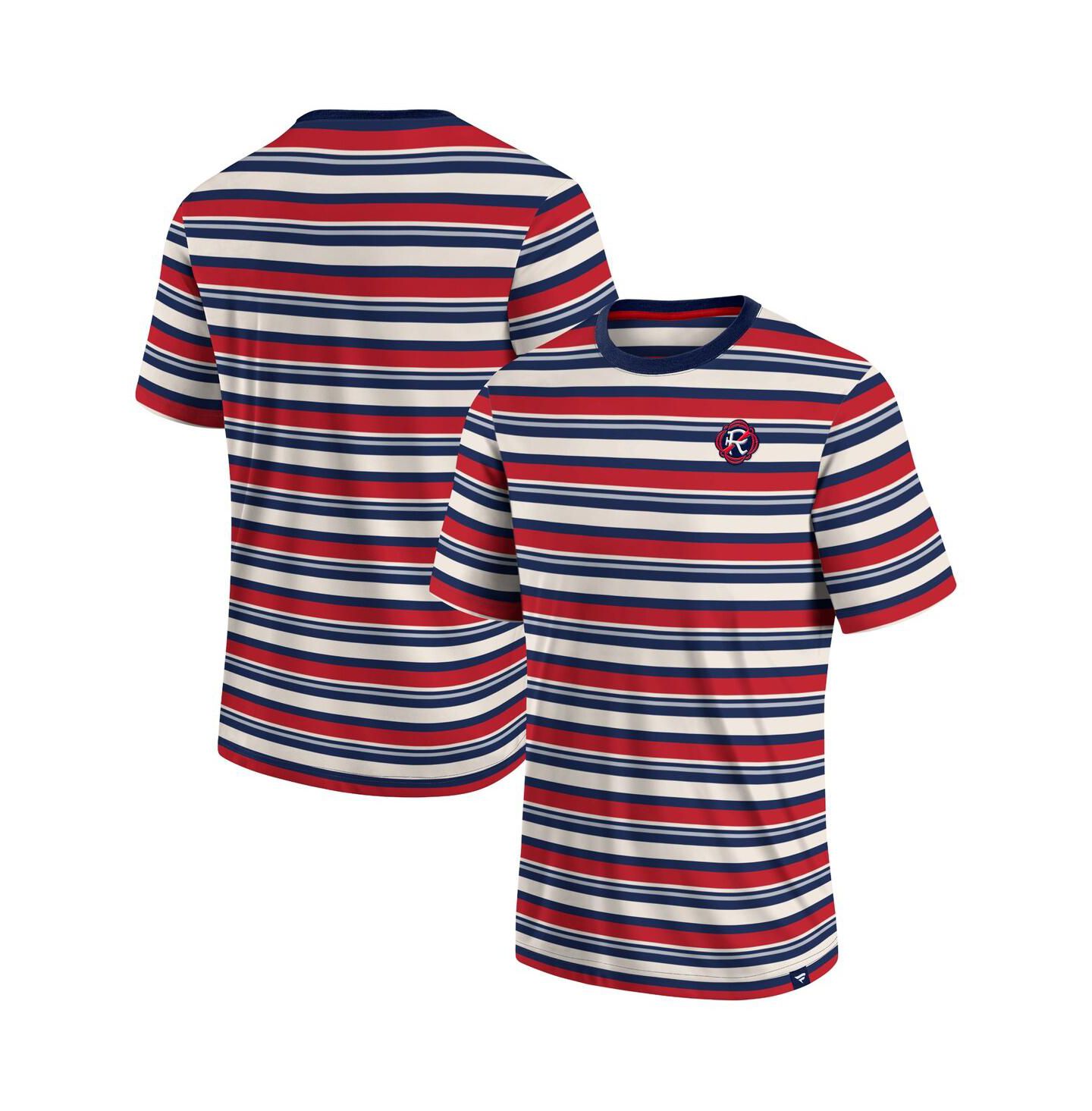 Мужская футболка Fanatics Red New England Revolution Shot Clock Stripe — фото 1
