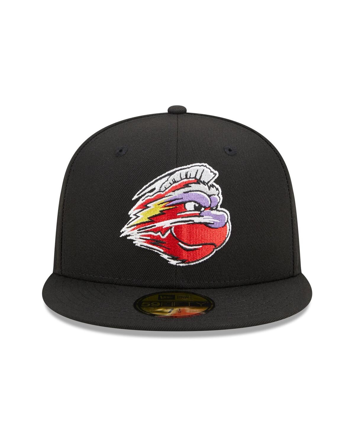 Shop New Era Men's  Black Winston-salem Dash Marvel X Minor League 59fifty Fitted Hat