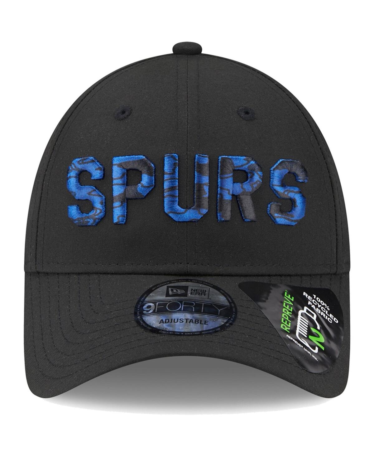 Shop New Era Men's  Black Tottenham Hotspur Overlay 9forty Adjustable Hat